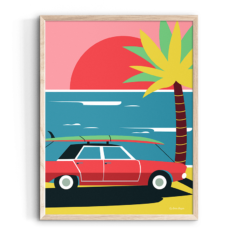 Affiche Surf – vintage car