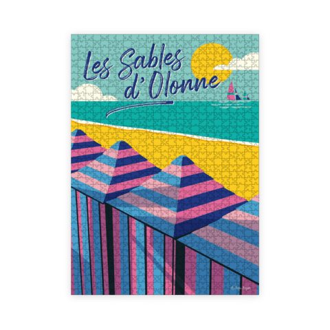 Puzzle LES SABLES D'OLONNE Cabines 1000 pièces – Image 2