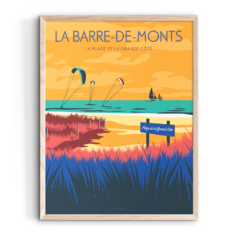 Affiche LA BARRE-DE-MONTS La plage de la Grande Côte