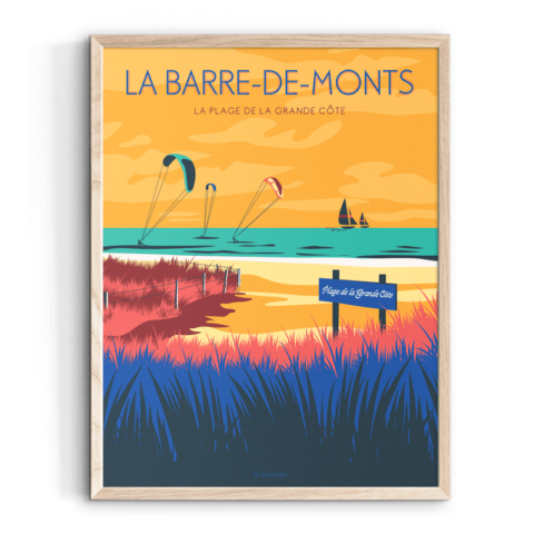 Affiche LA BARRE-DE-MONTS La plage de la Grande Côte