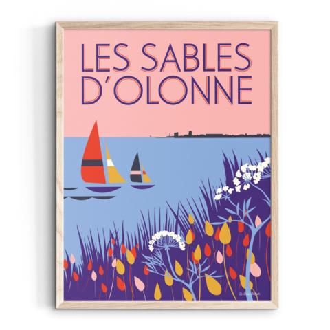 Affiche LES SABLES D'OLONNE Vue sur la Baie