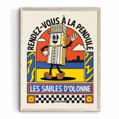 Affiche LES SABLES D’OLONNE Mascotte Pendule