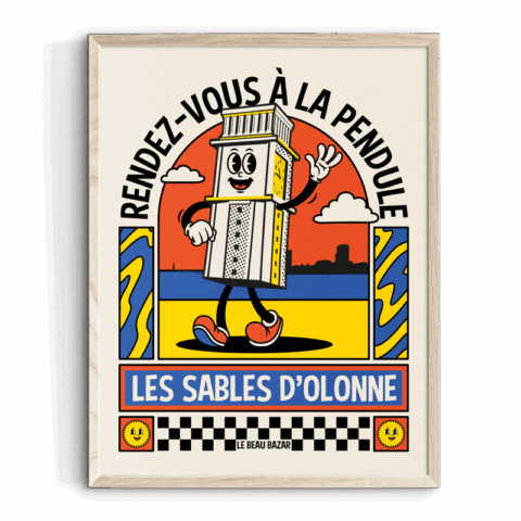 Affiche LES SABLES D'OLONNE Mascotte Pendule