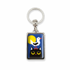 Porte clés CHAT et sa mouette