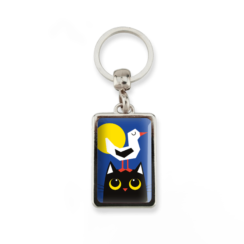 Porte clés CHAT et sa mouette