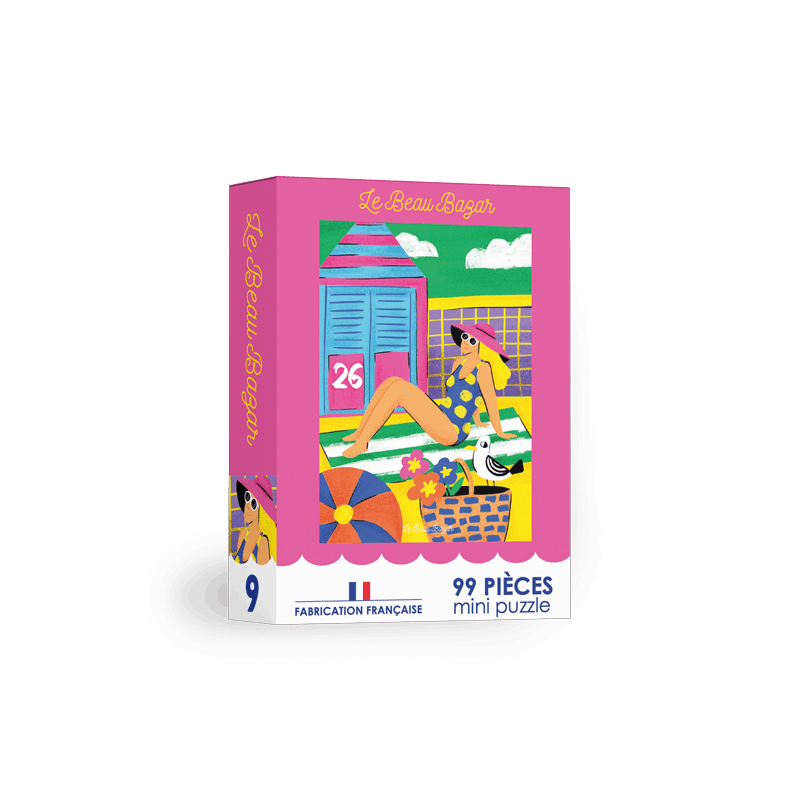 Mini Puzzle 99 pièces – Bronzette sur la Grande Plage | Les Sables d'Olonne
