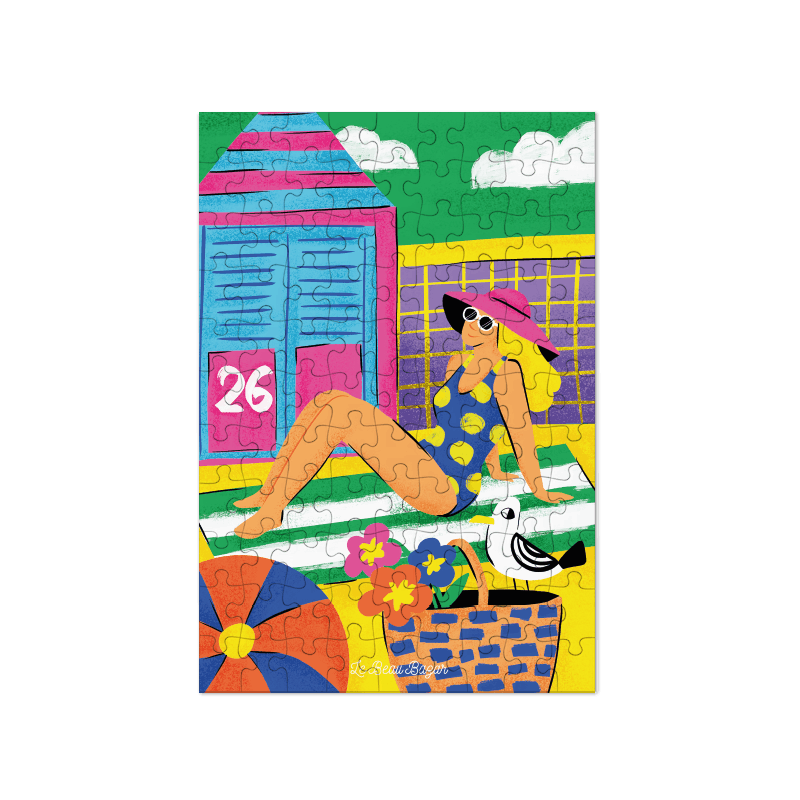 Mini Puzzle 99 pièces – Bronzette sur la Grande Plage | Les Sables d'Olonne – Image 2