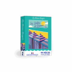 Mini Puzzle 99 pièces – Cabines Roses et Bleues | Les Sables d&rsquo;Olonne