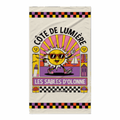 Serviette de plage LES SABLES D&rsquo;OLONNE Mascotte Soleil