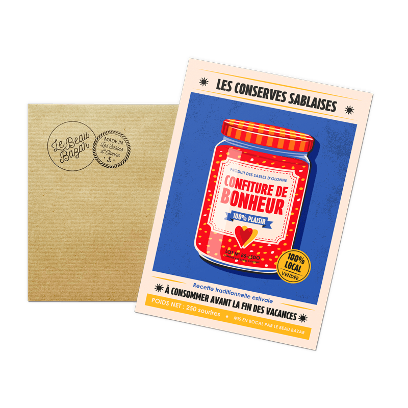 Carte Postale – Confiture de Bonheur | Les Conserves Sablaises