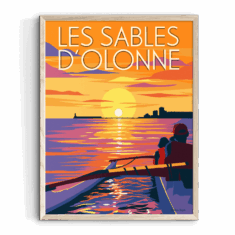 Affiche LES SABLES D&rsquo;OLONNE Pirogue sunset