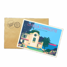 Carte Postale Illustrée – La Villa Charlotte, Les Sables d&rsquo;Olonne